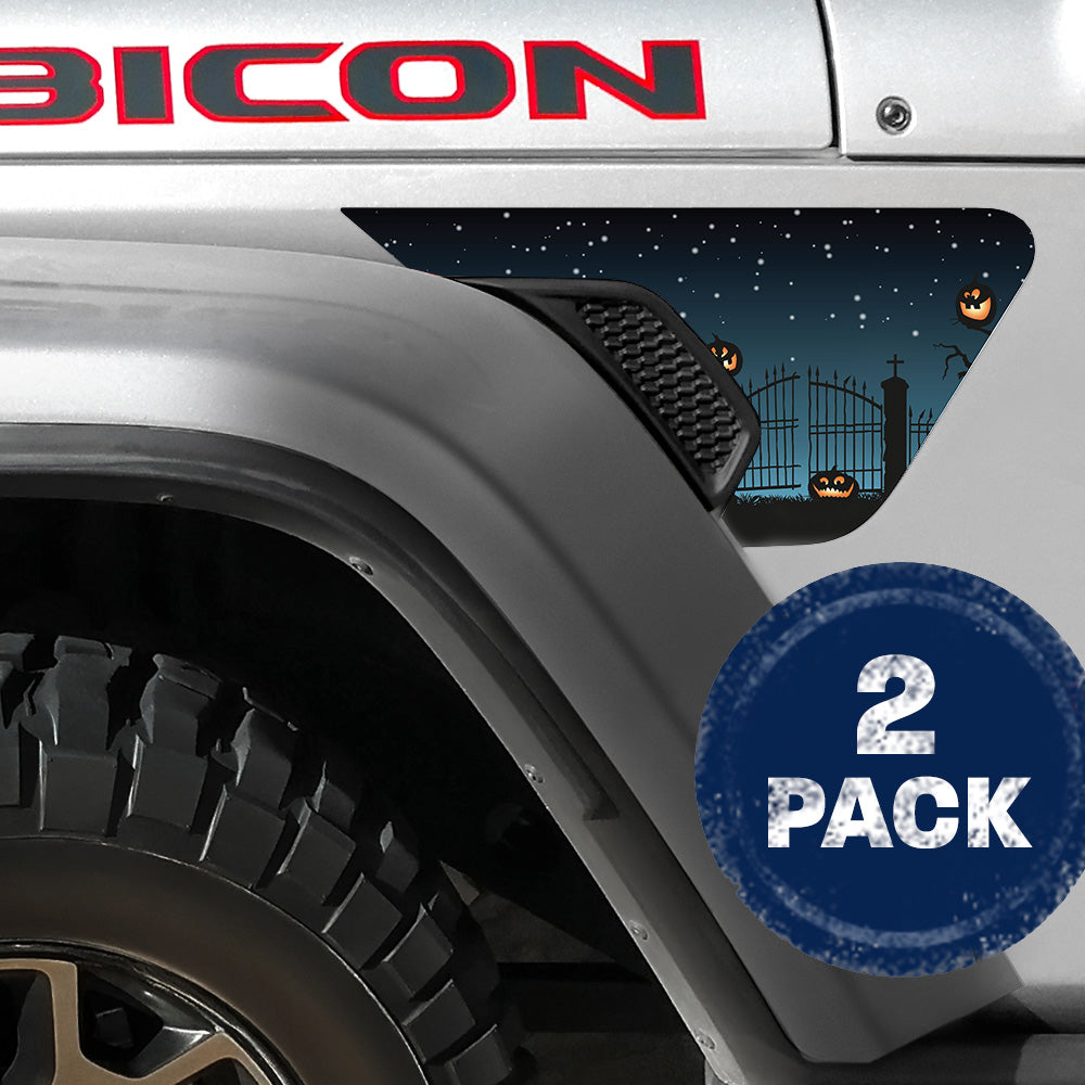 Pumpkin Party 2pc Vinyl Fender Decal