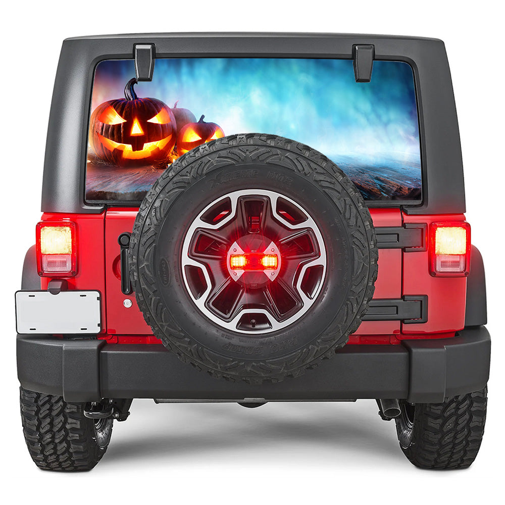 Pumpkin Smoke Blue Rear Window Decal