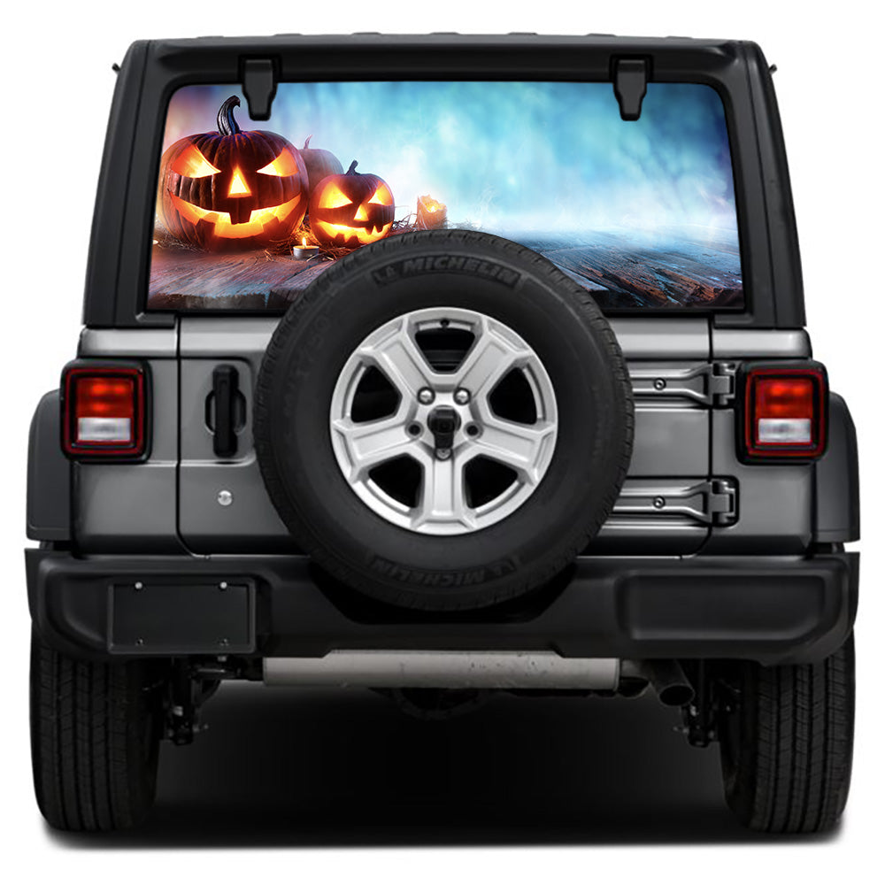 Pumpkin Smoke Blue Rear Window Decal
