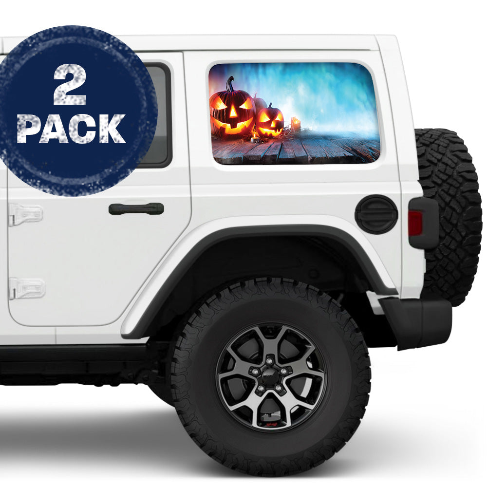 Pumpkin Smoke Blue Side Windows Printed Vinyl Decal