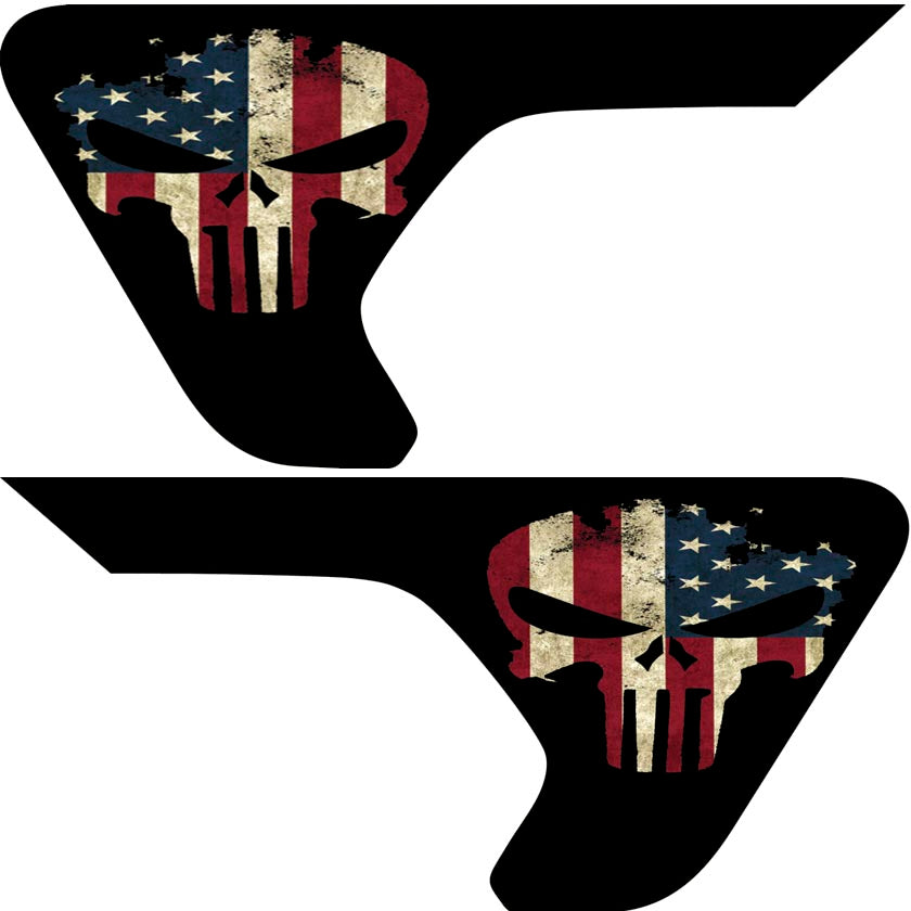 Punisher Old Glory 2pc Vinyl Fender Decal