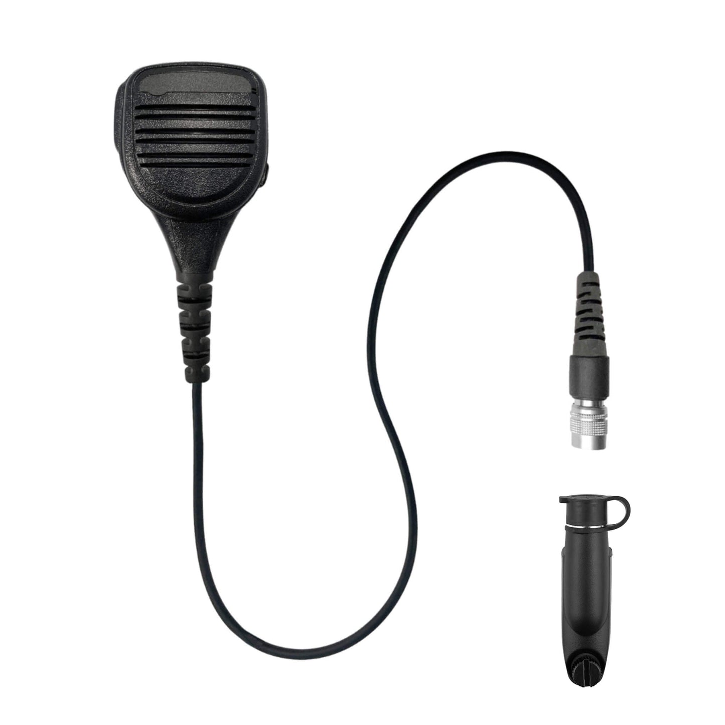 Straight Cable Loud Speaker Hand Mic w/ Quick Disconnect (Hirose) Connector - Motorola/Ailunce/Retevis/HYT/: EX500, EX560-XLS, EX600/XLS, GP328/GP338PLUS, GP344/338, HD1, HD2, Siyata, Simoco & More
