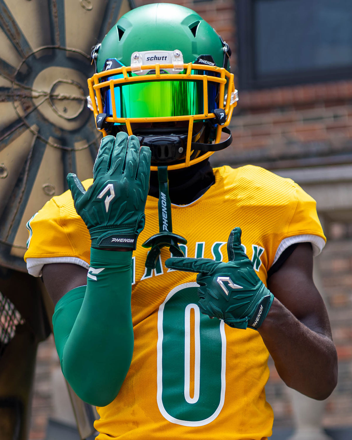 Phenom Elite Quantum Fierce Adult Padded Football Gloves - Team Colors