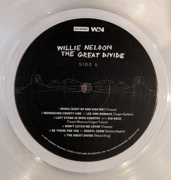 Willie Nelson – The Great Divide (Clear Vinyl) LP Record