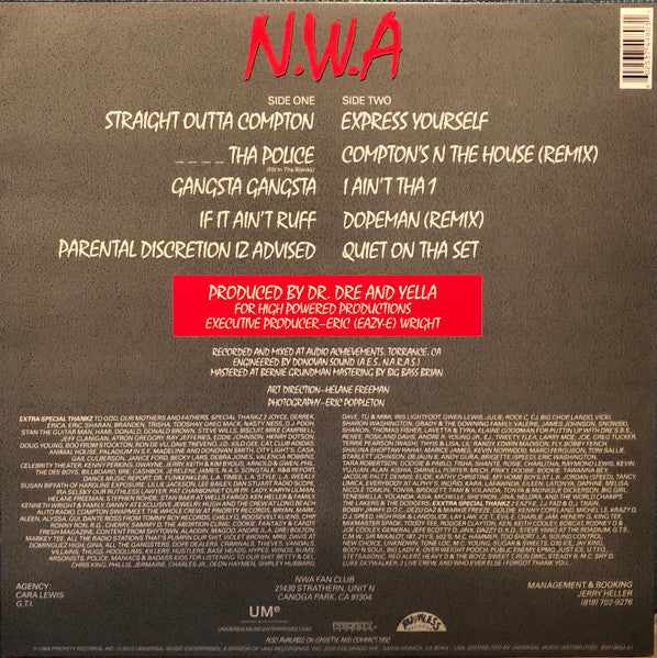 N.W.A. - Straight Outta Compton Vinyl LP Record