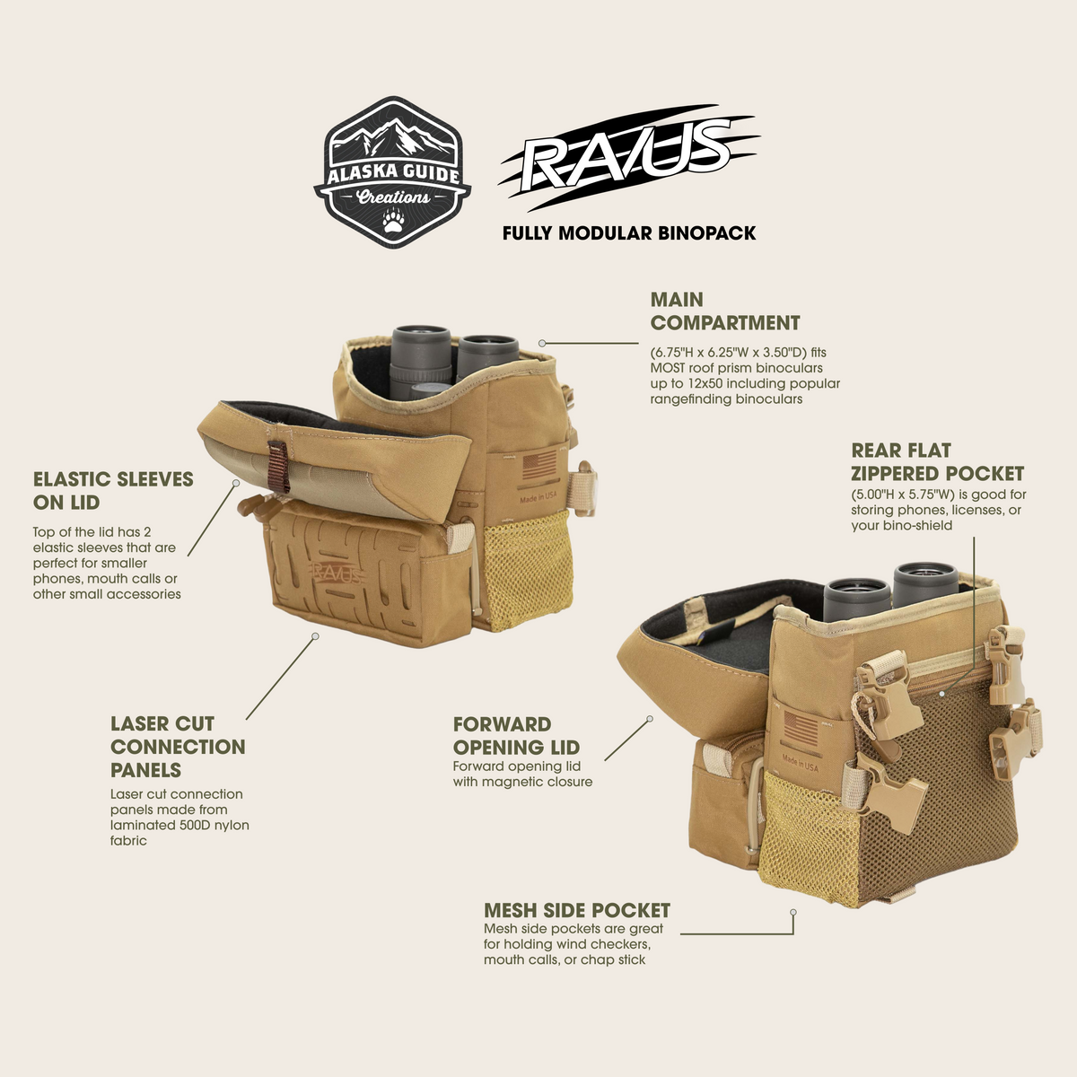 RAVUS Magnetic - Modular Binocular Harness Pack