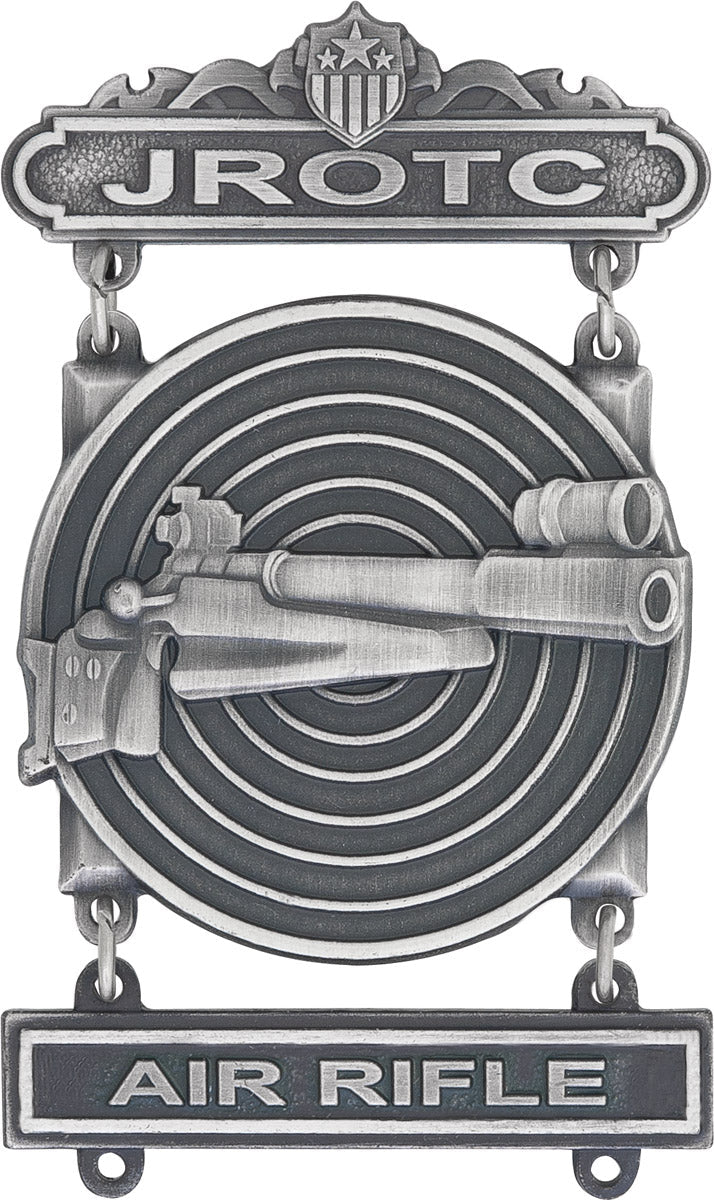 JROTC Sharpshooter with Air Rifle Q-Bar, Target (Silver Ox)