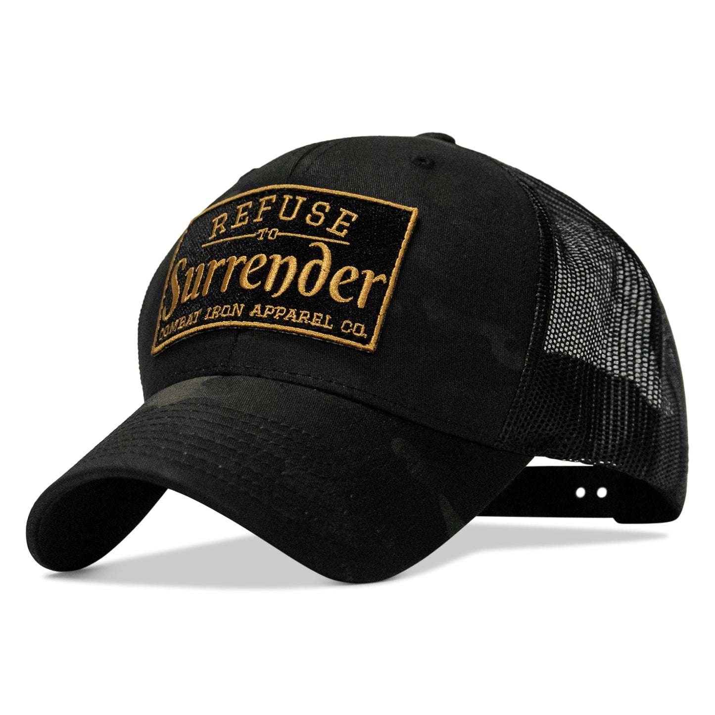 Refuse To Surrender Black/Gold Patch Snapback HAT
