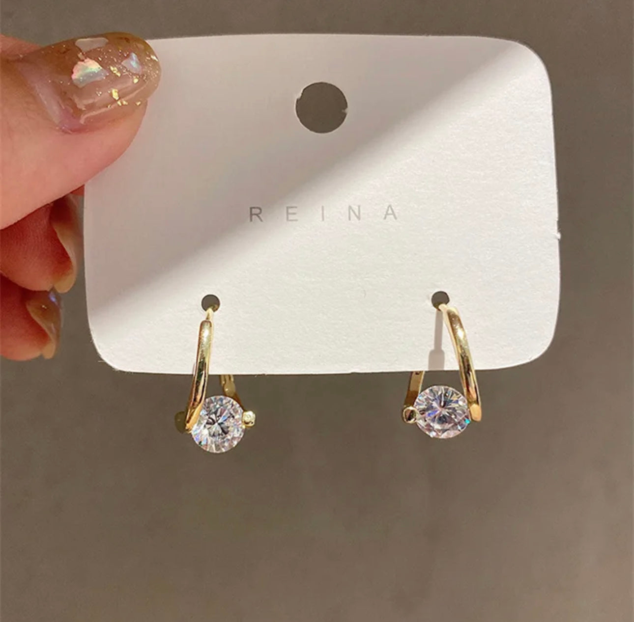 REINA - Gold OR Silver Zircon Earrings