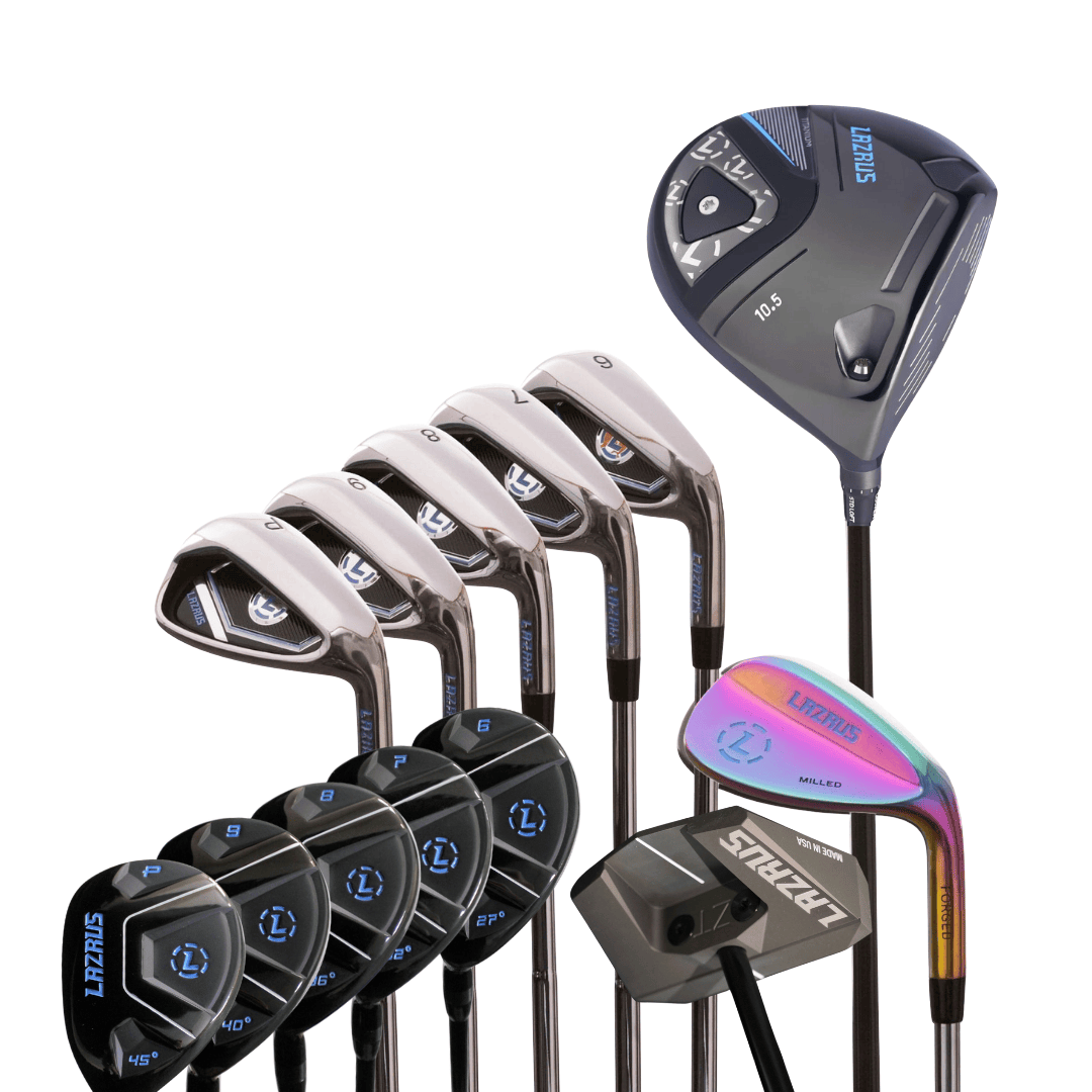 Lazrus Golf 8 pc Set - LAZ2 Driver, 6-PW Irons or 6-PW Hybrids, 52° Wedge, Putter