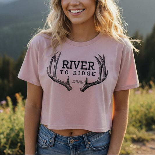 River to Ridge Antler Logo Cropped T