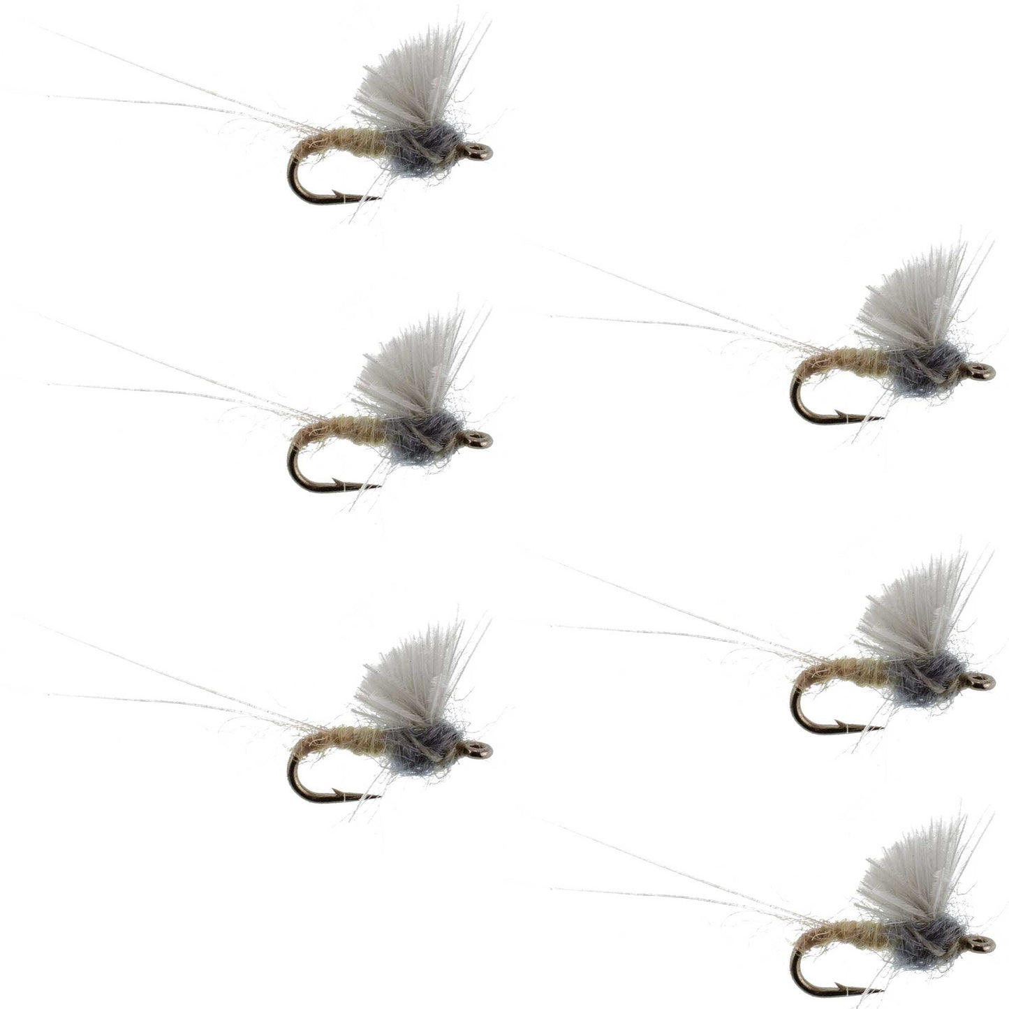 RS2 Gray Emerger Midge - 6 Flies Hook Size 22