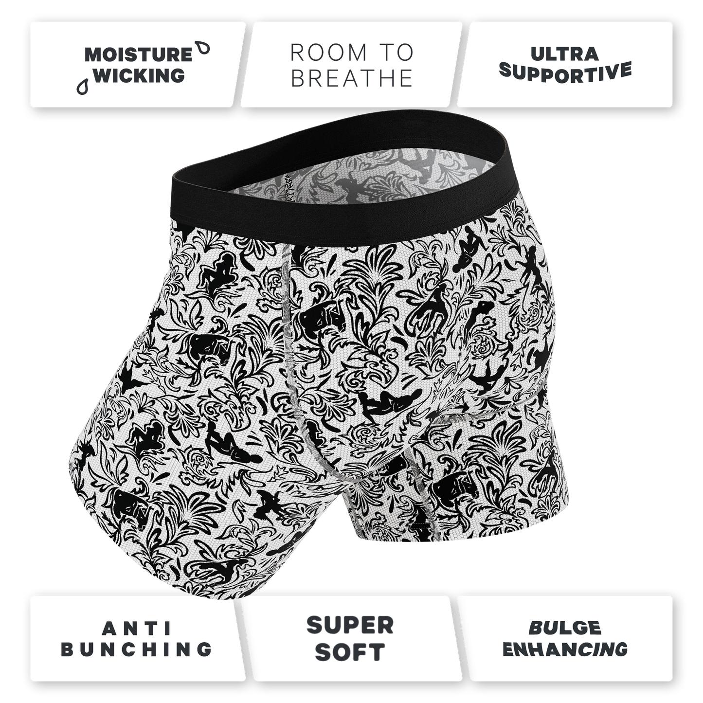 The Racy & Lacy | Provocative Lace Print Ball Hammock® Pouch Underwear