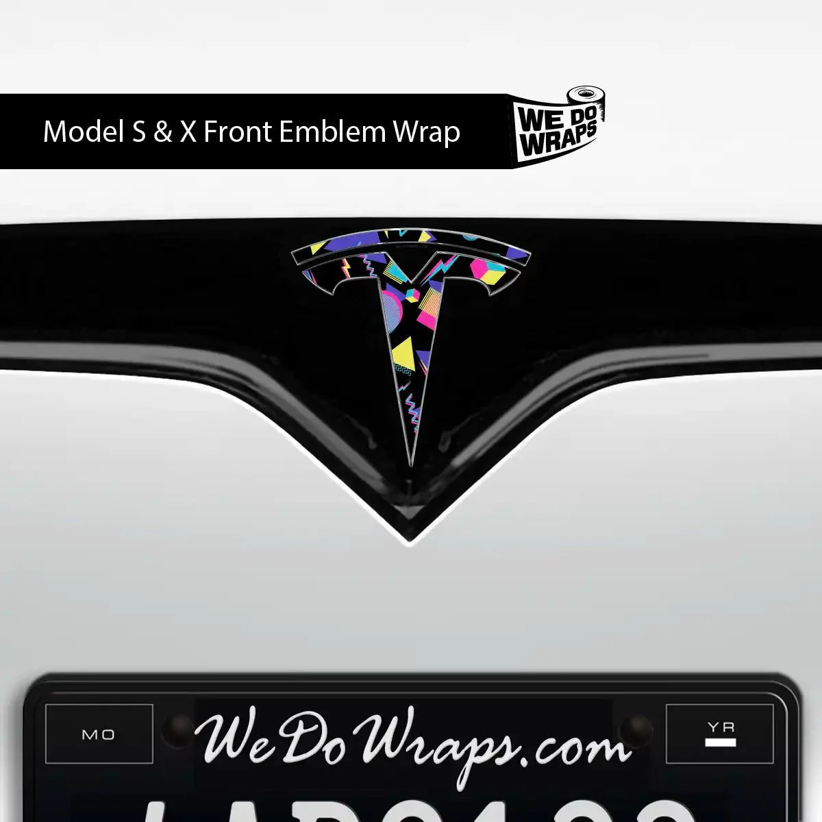 Rad 80's Tesla Emblem Decals (Front + Back) | Model S