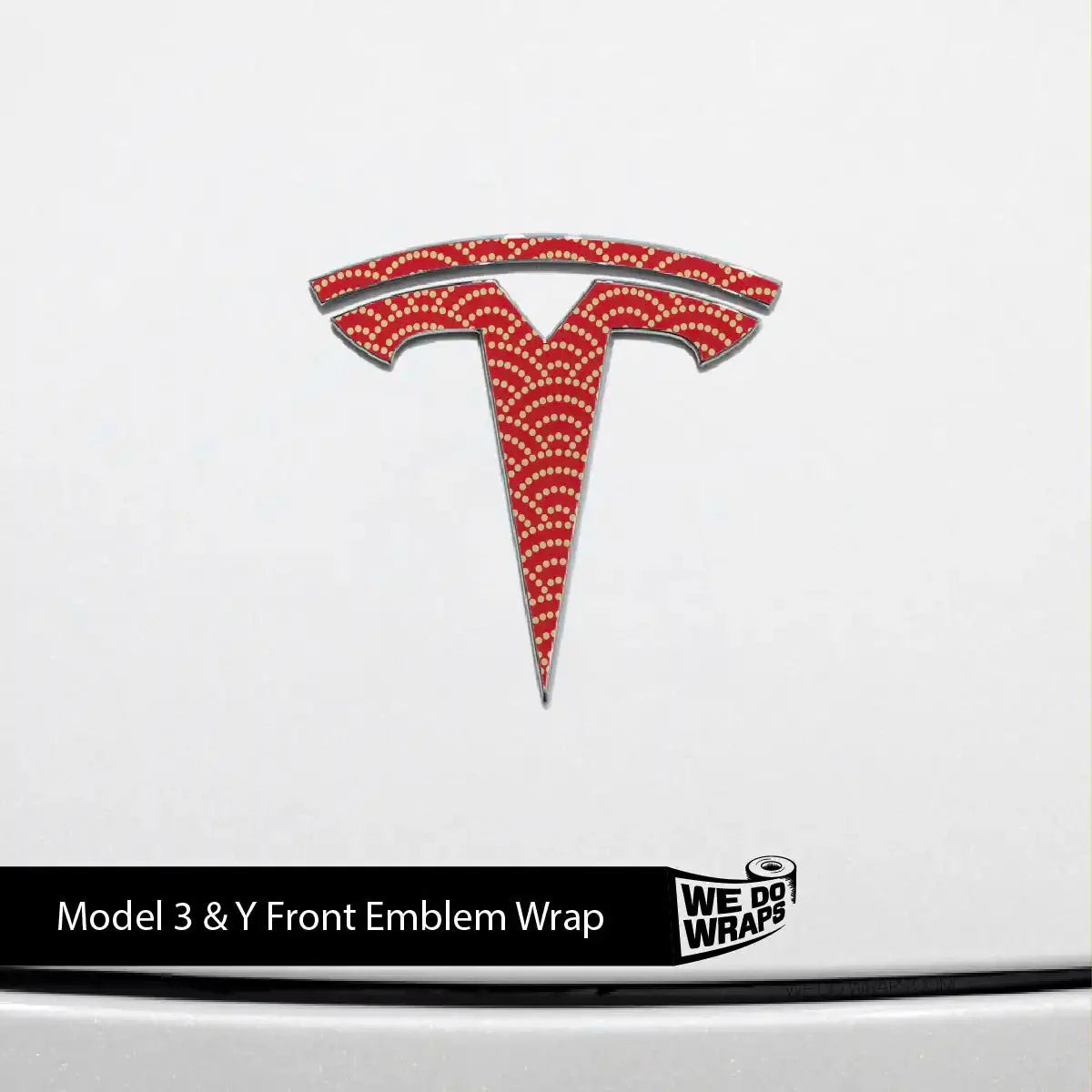 Radial Fan Tesla Emblem Decals (Front + Back) | Model 3