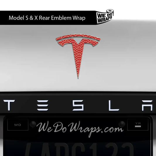 Radial Fan Tesla Emblem Decals (Front + Back) | Model S