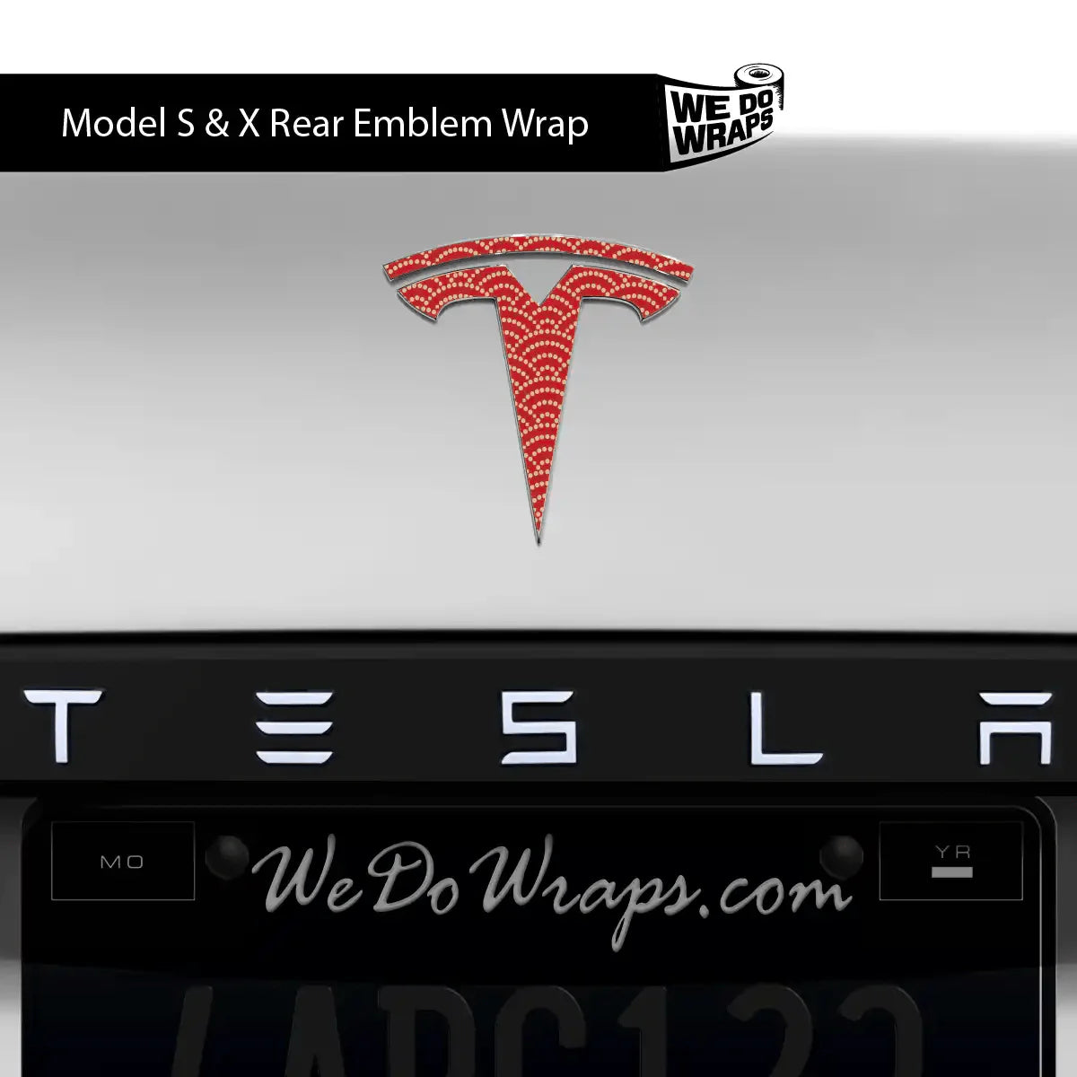 Radial Fan Tesla Emblem Decals (Front + Back) | Model X