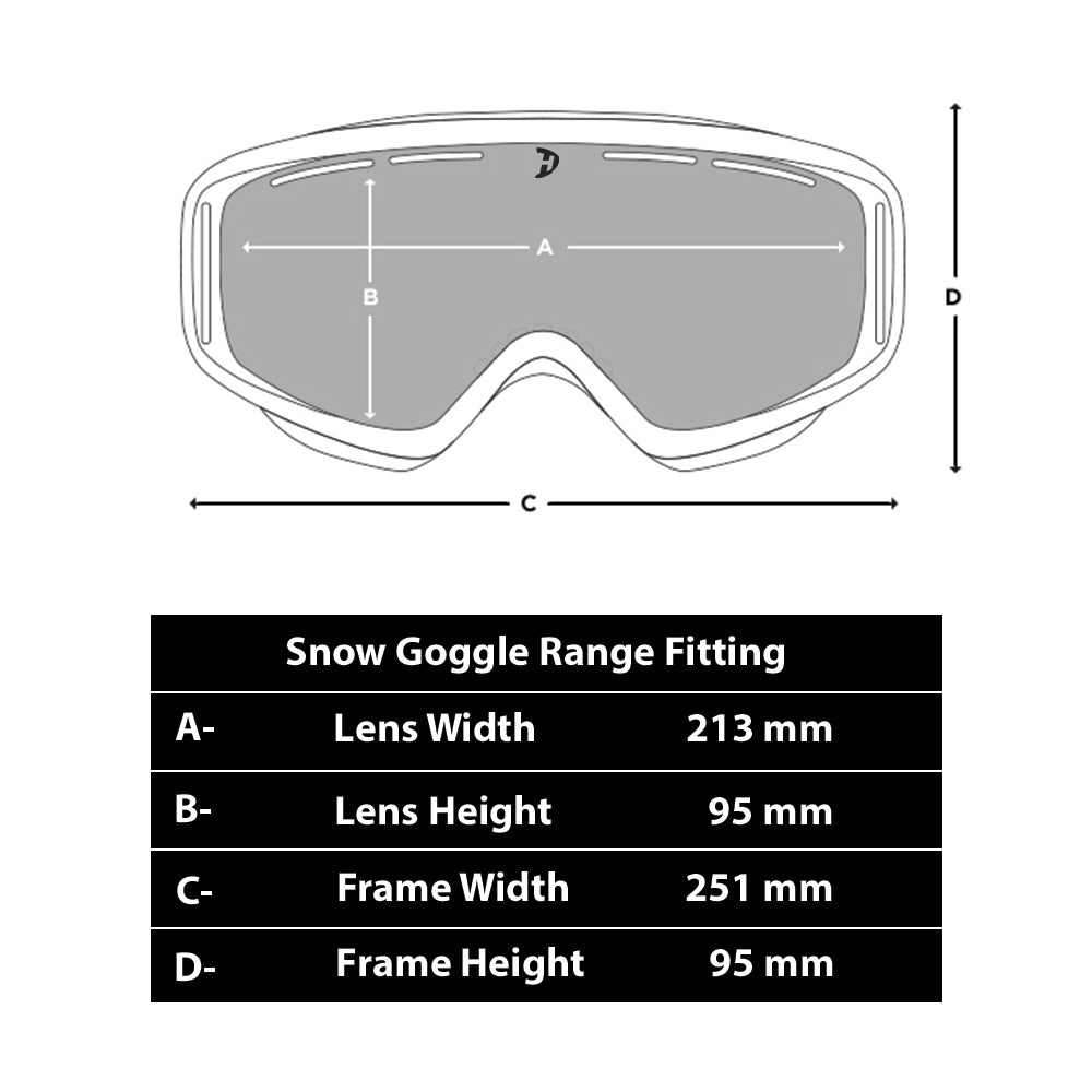 Daytona Snow Goggle Range (Includes 1 x Magnetic Frame, 3 x Magnetic Lens, 1 x Goggles Dust Cover)
