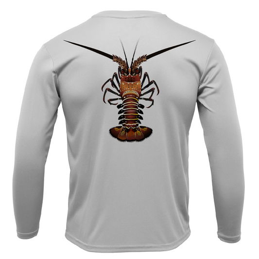 Key West, FL Realistic Lobster Men's Long Sleeve UPF 50+ Dry-Fit Shirt