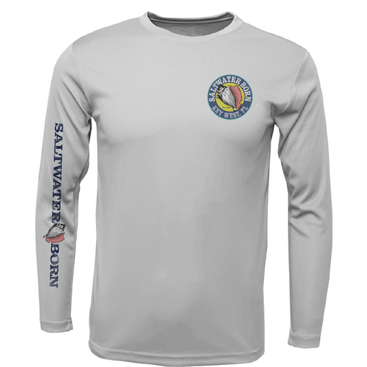 Key West, FL Realistic Lobster Men's Long Sleeve UPF 50+ Dry-Fit Shirt