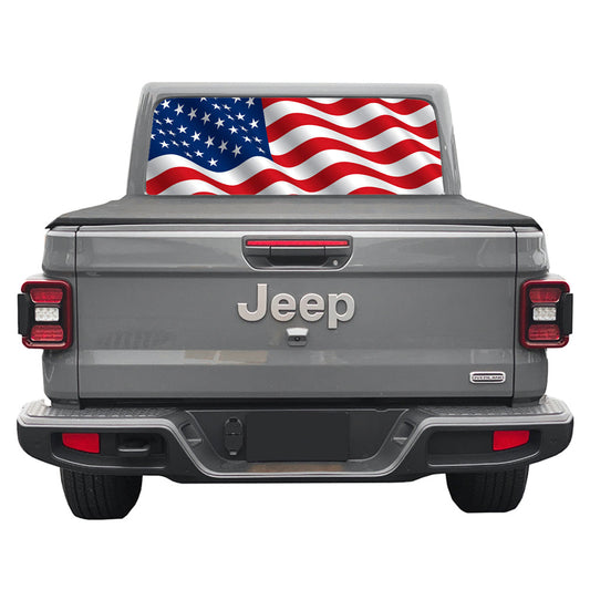 Wavy Old Glory Rear Window Decal