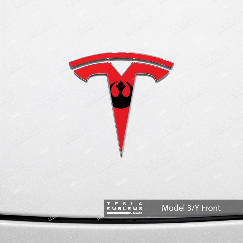 Rebel Alliance Tesla Emblem Decals (Front + Back) | Model Y