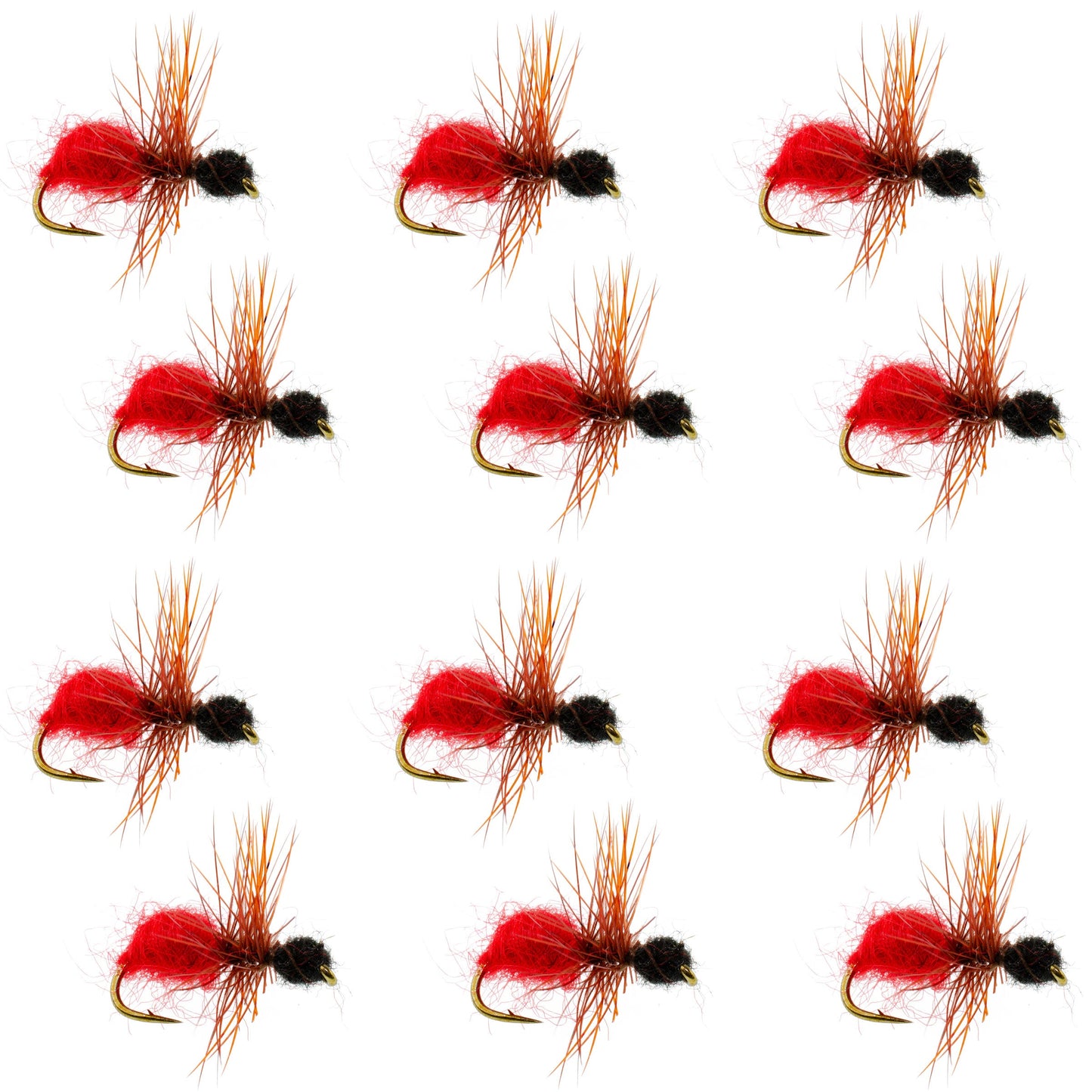 Velvet Cowkiller Ant Wasp Terrestrial Trout Dry Fly - 1 Dozen Flies Hook Size 12