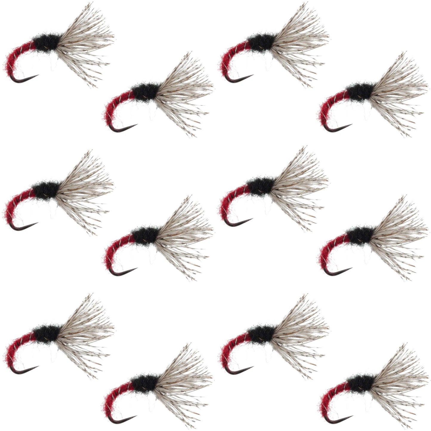 Red Zebra Sakasa Kebari - 12 Tenkara Flies - Size 16