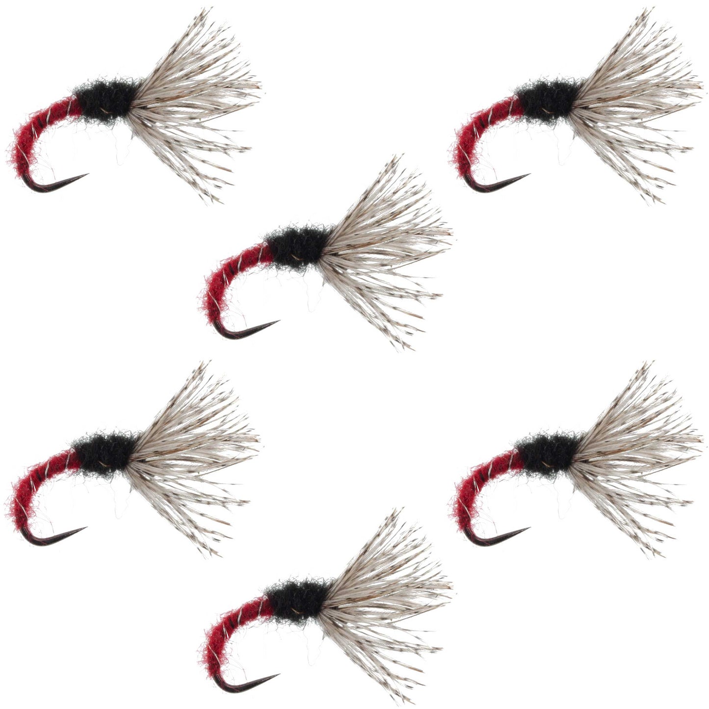 Red Zebra Sakasa Kebari - 6 Tenkara Flies - Size 16