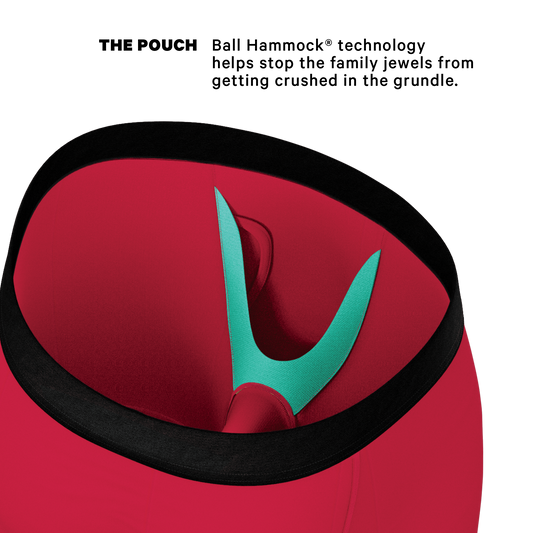 The Red Velvet | Dark Red Long Leg Ball Hammock® Pouch Underwear With Fly