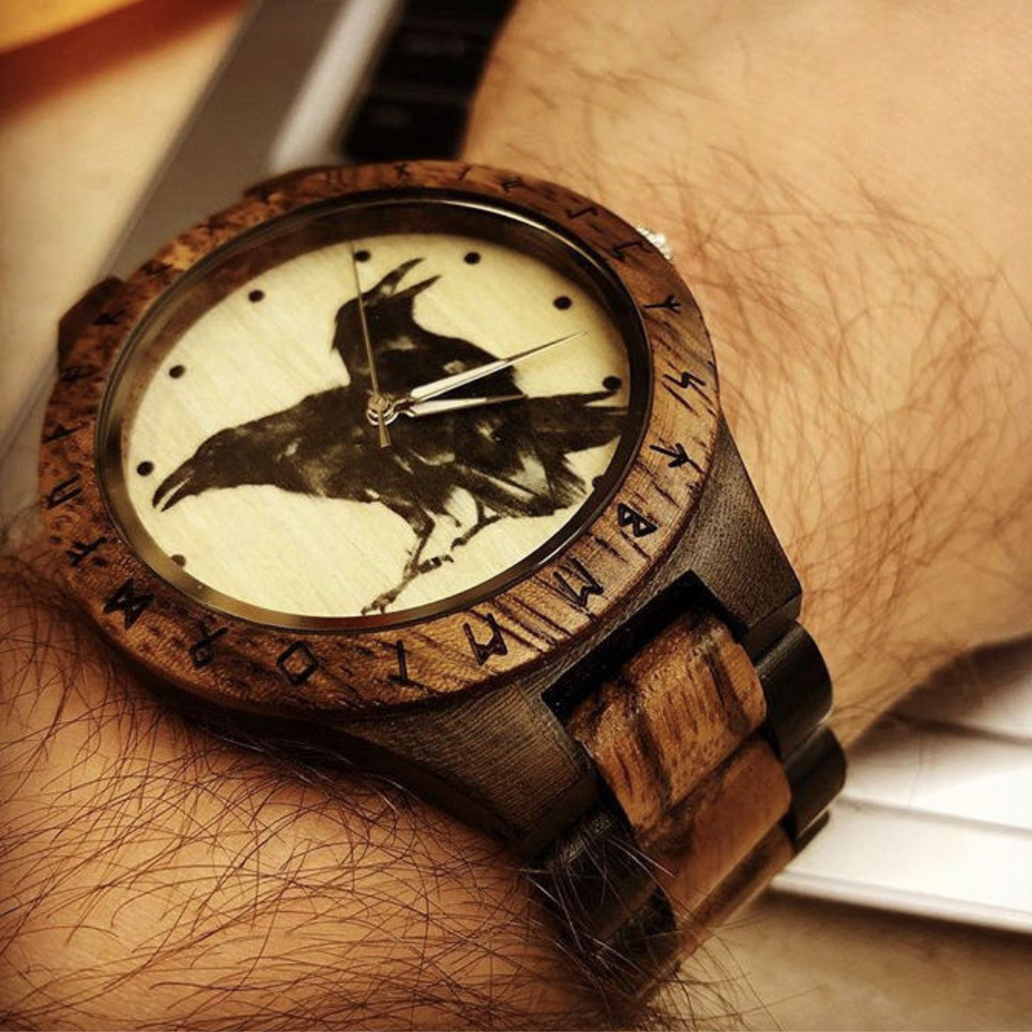 Personalized Raven's Handmade Wooden Watch