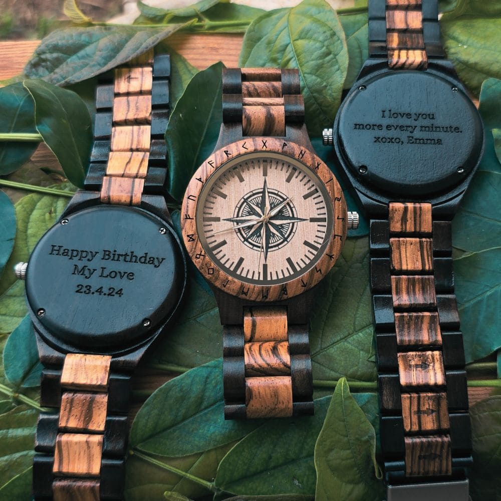 Personalized Handmade Wooden Compass Watch