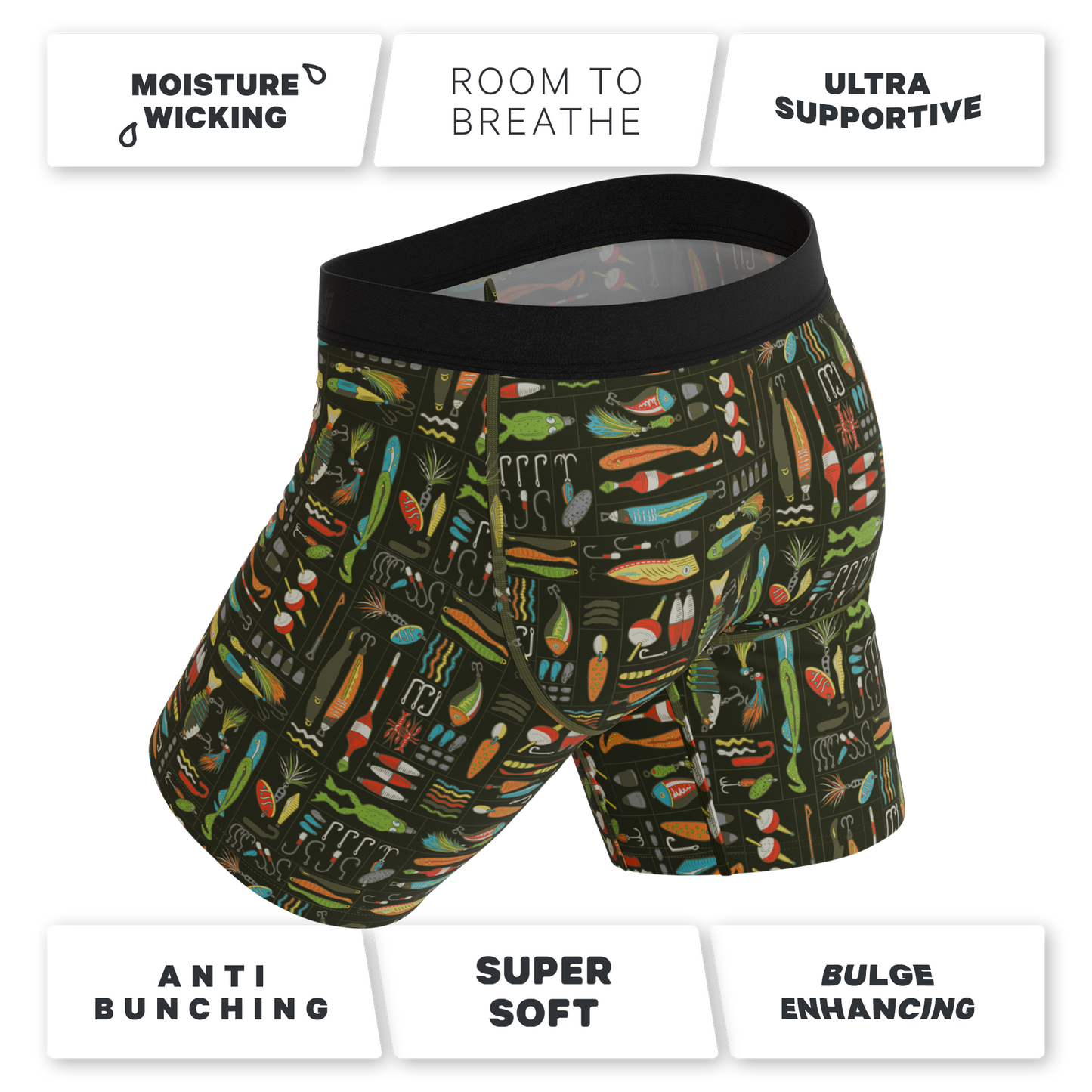 The Reel Nice | Bait Box Long Leg Ball Hammock® Pouch Underwear With Fly