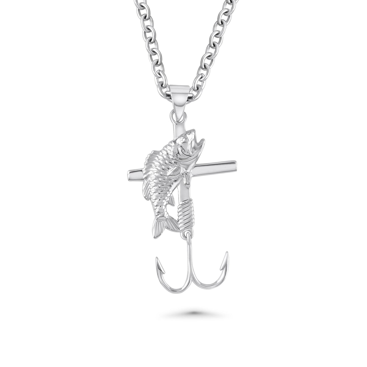 Fishing Hook Cross Necklace