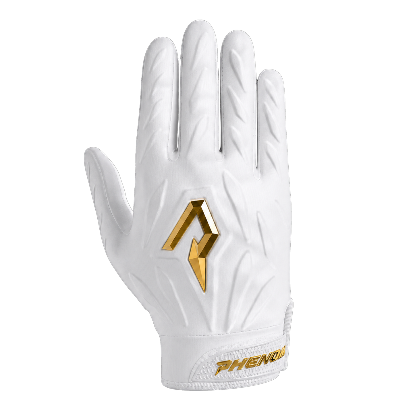 Phenom Elite Quantum Fierce Youth & Adult Padded Football Gloves - Gold Rush White