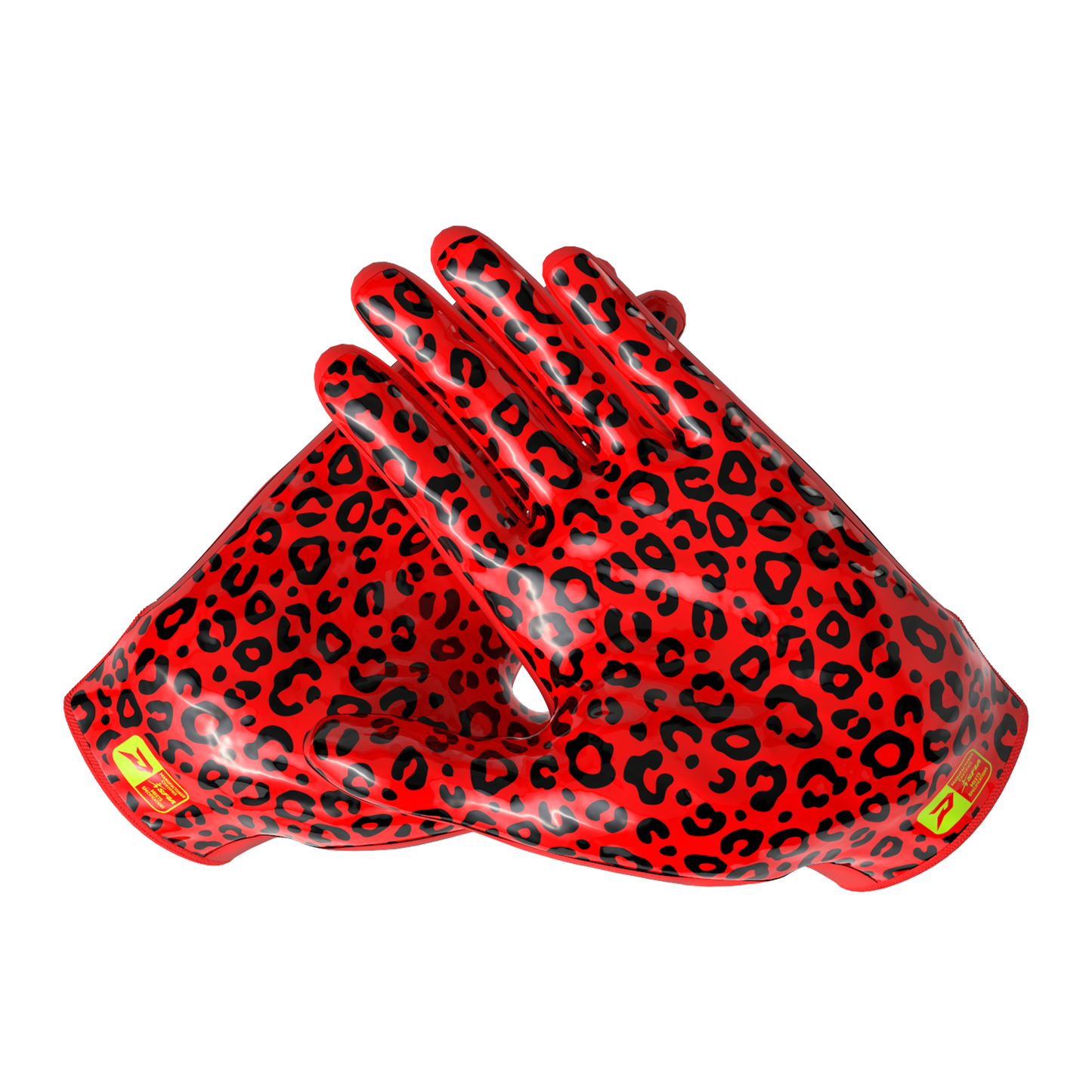 Phenom Elite Quantum Fierce Youth & Adult Padded Football Gloves - Red Leopard