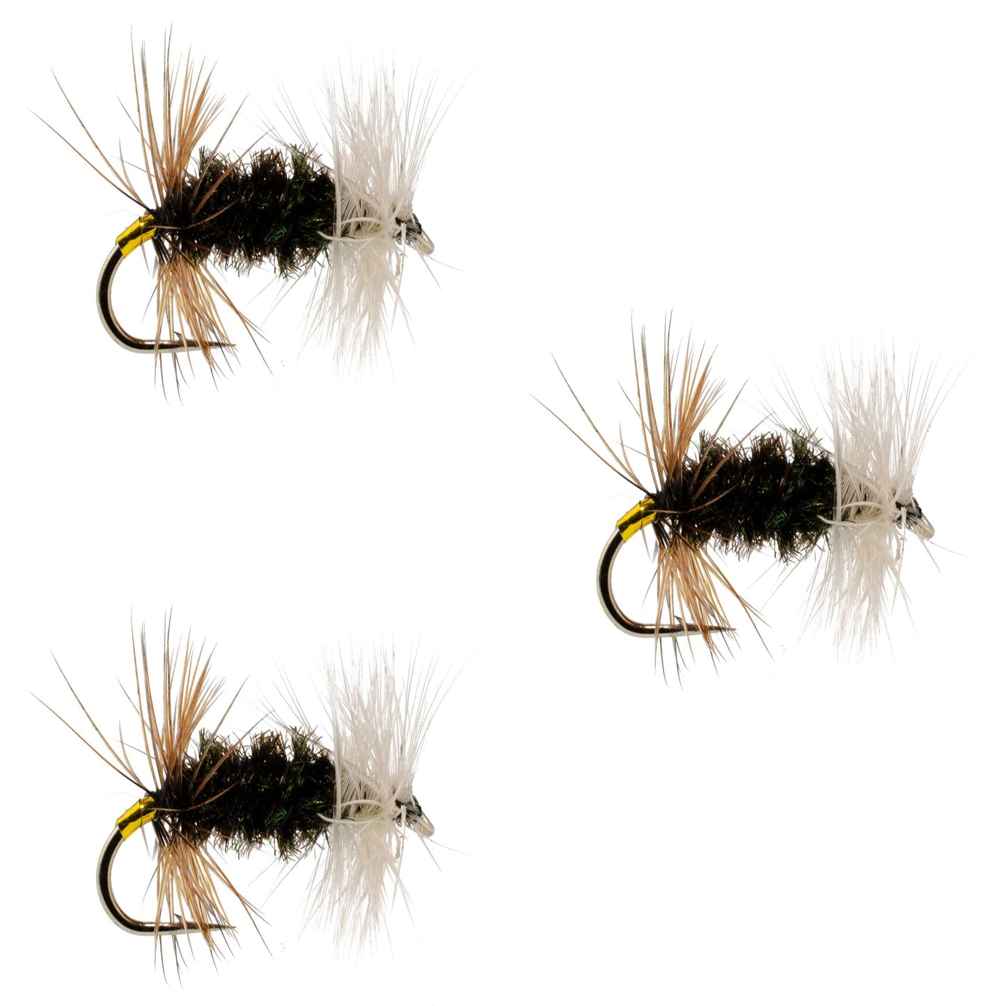 3 Pack Renegade Classic Trout Dry Flies Hook Size 16
