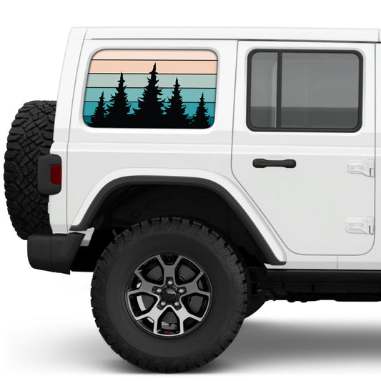 Evening Trees Side Windows Printed Vinyl Decal