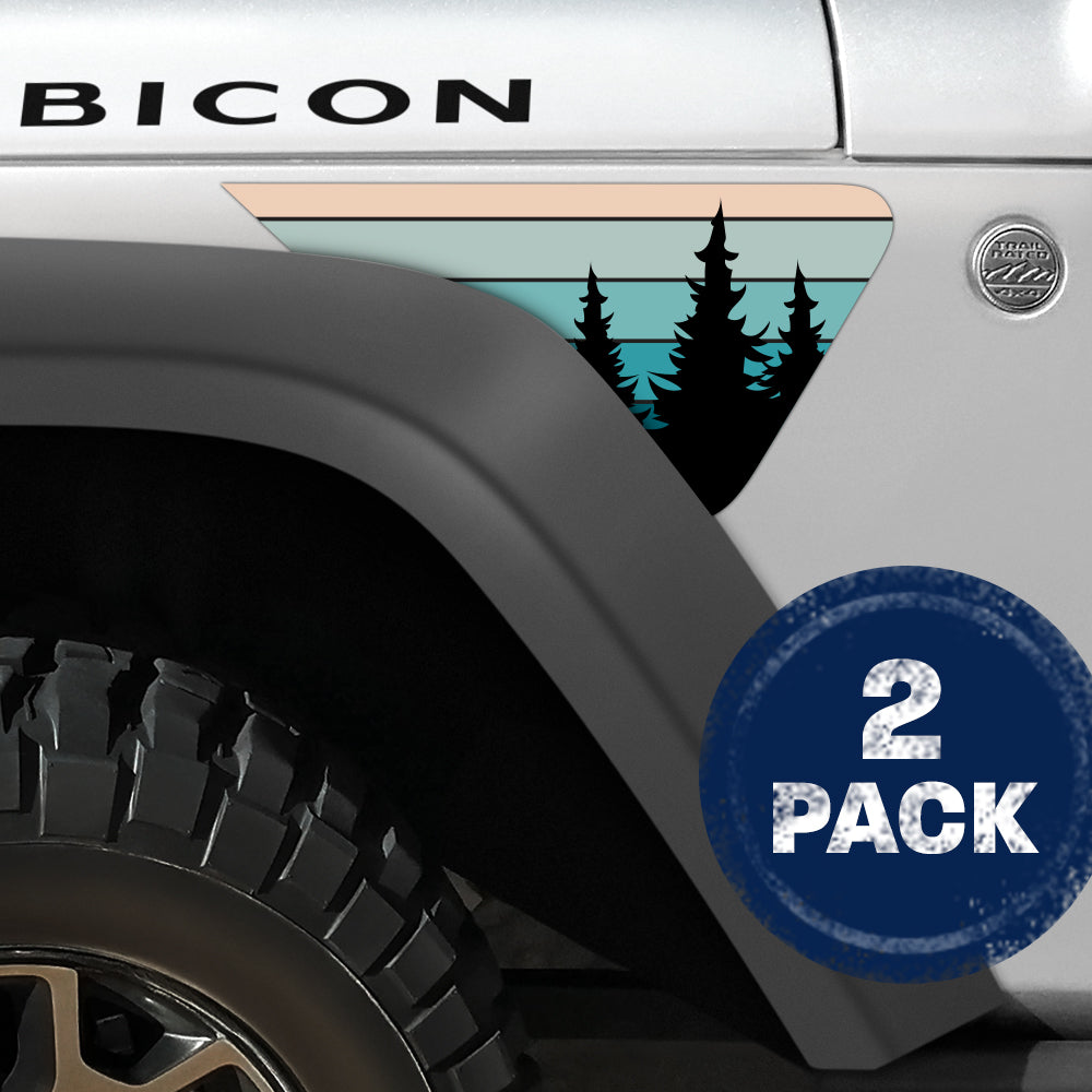 Evening Trees 2pc Vinyl Fender Decal