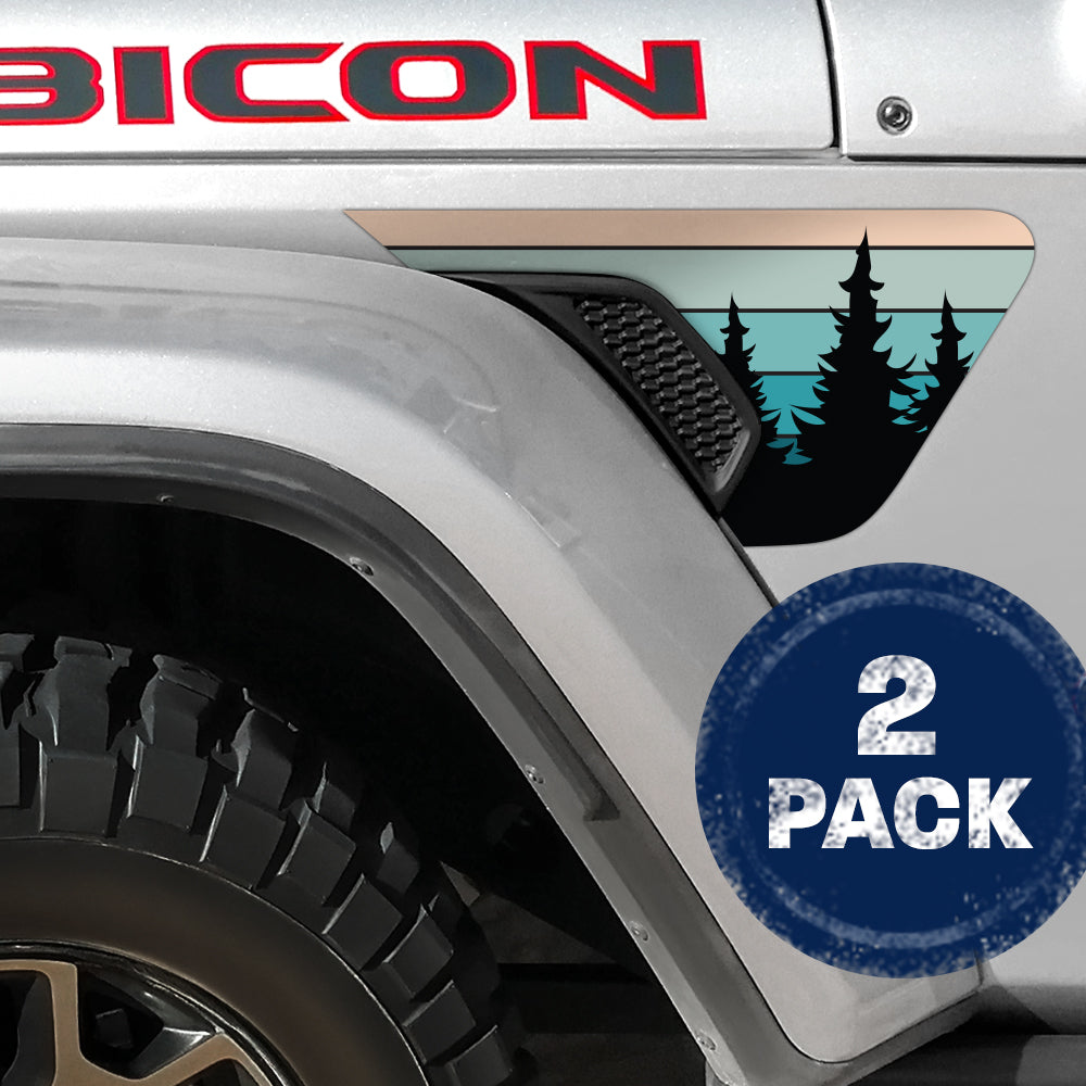 Evening Trees 2pc Vinyl Fender Decal