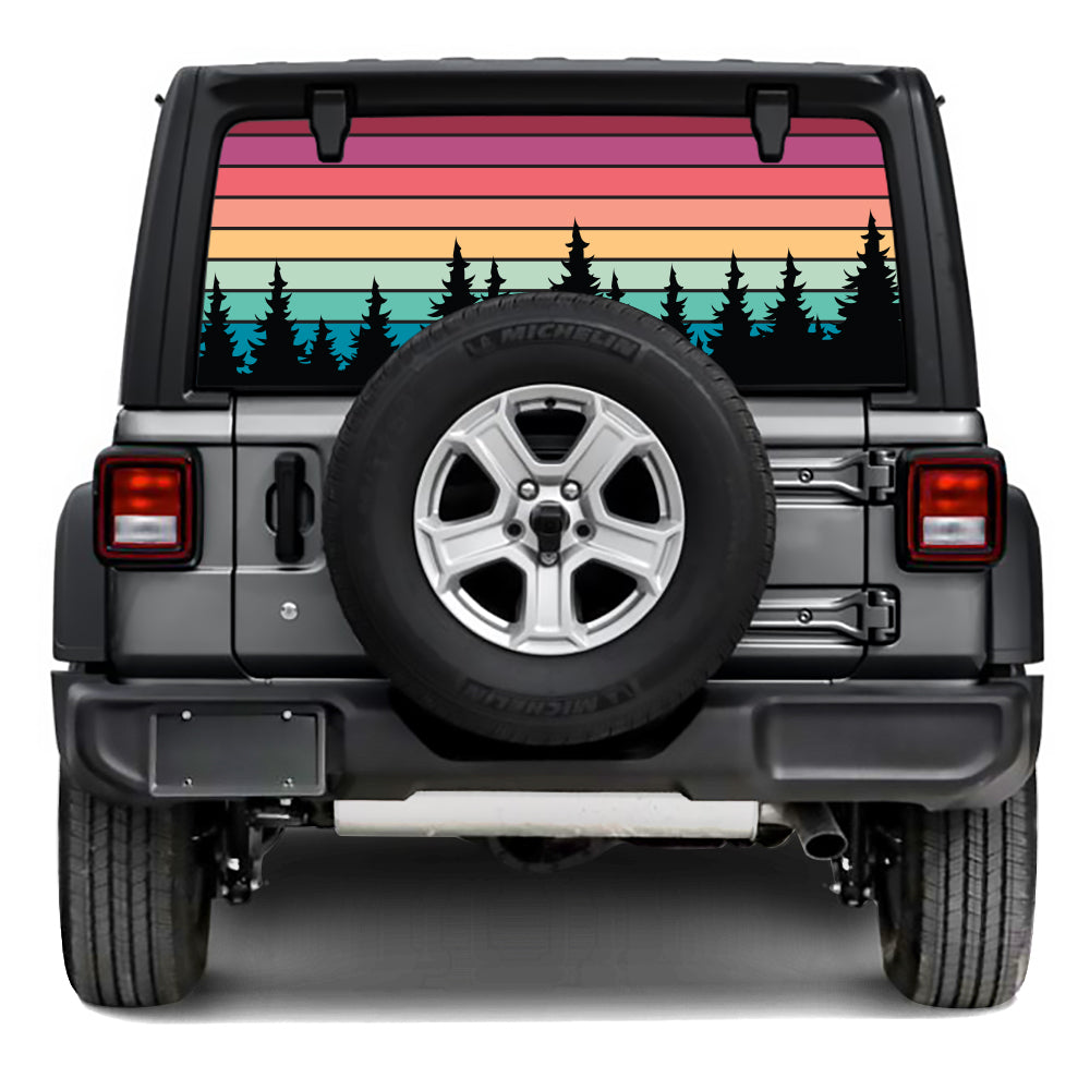 Night Trees Rear Window Decal