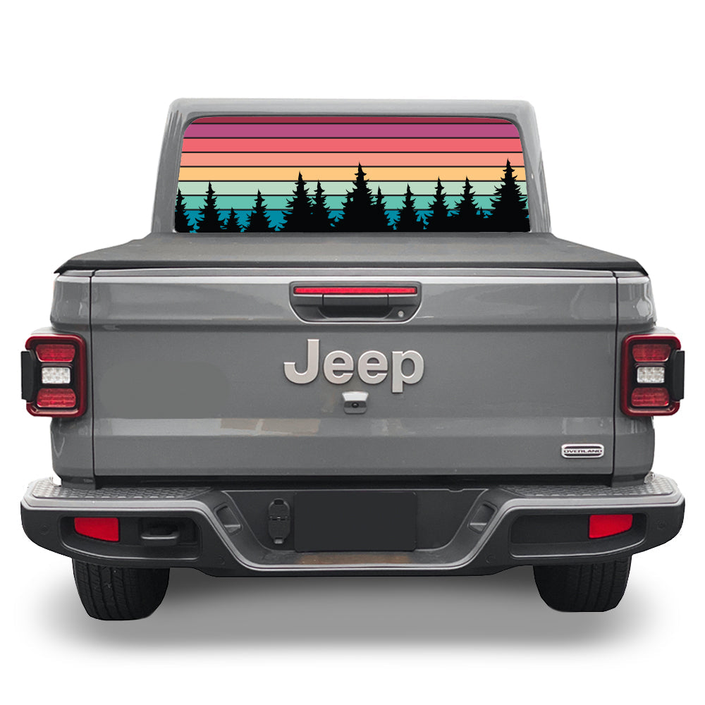 Night Trees Rear Window Decal