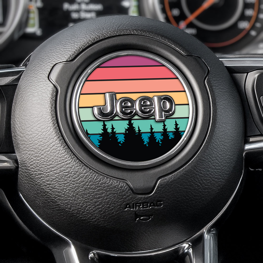 Night Trees Steering Wheel Decal