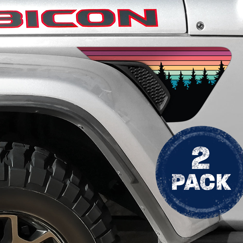 Night Trees 2pc Vinyl Fender Decal