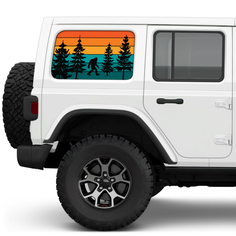 Yeti Trees Side Windows Printed Vinyl Decal