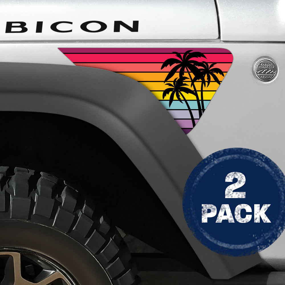 Palm Trees 2pc Vinyl Fender Decal