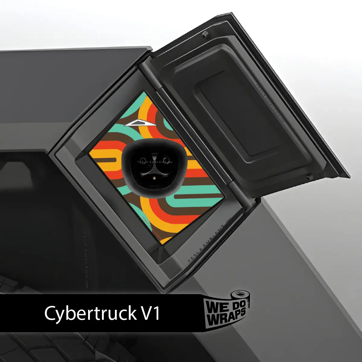 Retro Stripes Tesla Charge Port Wrap | Cybertruck