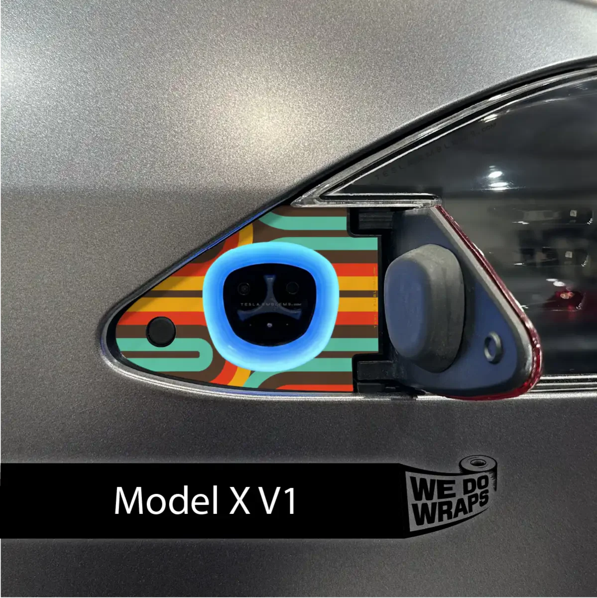 Retro Stripes Tesla Charge Port Wrap | Model X