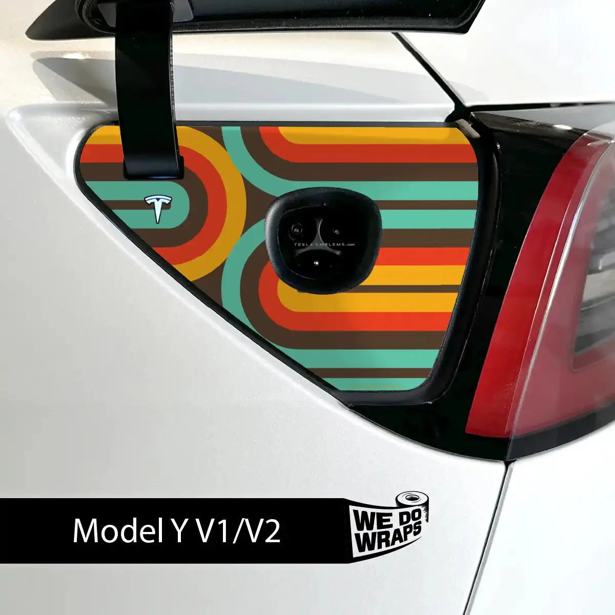 Retro Stripes Tesla Charge Port Wrap | Model Y