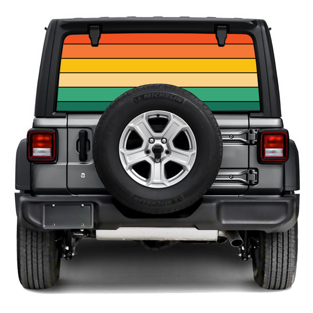 Retro Stripes Rear Window Decal